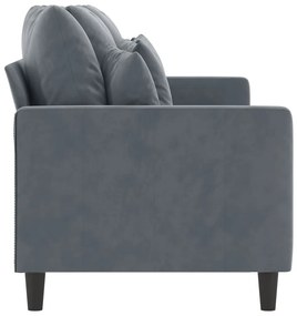 Sofá de 3 lugares 180 cm veludo cinza-escuro