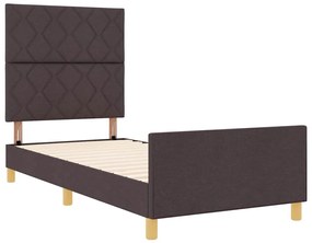 Cama vidaXL Castanho Escuro 90x200 cm em Tecido