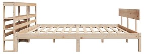 Cama sem colchão 200x200 cm madeira de pinho maciça