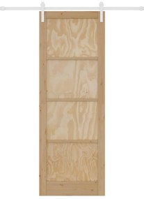 Porta Deslizante vidaXL com Conjunto de Ferragens 83x232 cm Madeira Só
