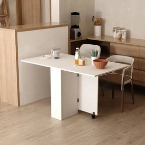 Mesa de Jantar Dobrável Atman - Branco - Design Nórdico