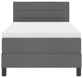 Cama Box Spring com Colchão Cinza Escuro 90x190 cm Tecido