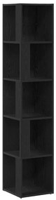 Armário de Canto vidaXL Preto Carvalho 33x33x164,5 cm Madeira de Engen