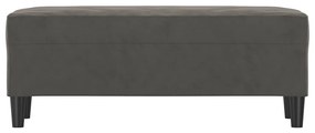 Banco 100x35x41 cm veludo cinza-escuro