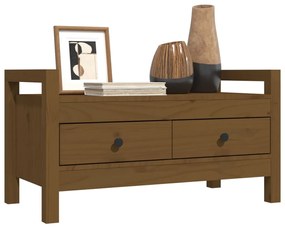 Banco de corredor 80x40x43 cm pinho maciço castanho mel
