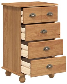 Cômoda 'ASKIM'Castanha 45.8x40x79 cm Madeira Sólida de Pinheiro