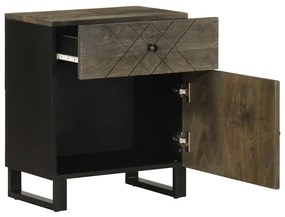 Mesa de cabeceira 50x33x60 cm madeira de mangueira maciça preto