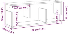Armário parede 80x20x30 cm derivados de madeira branco