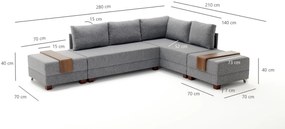 Sofá-Cama de Canto Fly – Azul – 210x70x280 cm
