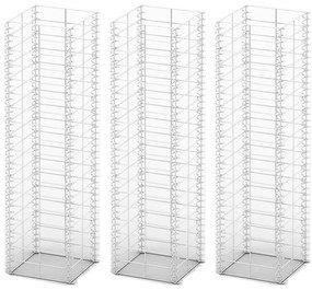 Conjunto de gabiões 3 pcs arame galvanizado 25 x 25 x 100 cm
