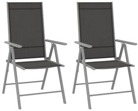 3 pcs conjunto de bistrô alumínio e textilene prateado