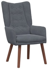 Cadeira Relaxante Cinza Escuro Veludo