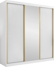 Roupeiro Comfivo Larmire 112, Branco, Dourado, 216x200x60cm, 183 kg, Portas para roupeiro: Deslizante