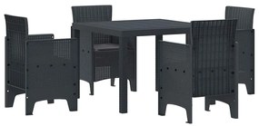 Conjunto de Jantar para Jardim 5 pcs Antracite