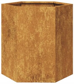 Vaso floreira de jardim hexagonal 46x40x45cm resistência ao aço