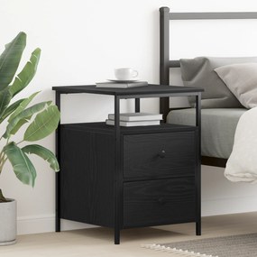 Cômoda de Cabeceira vidaXL Carvalho Preto 44x45x60 cm Madeira de engen