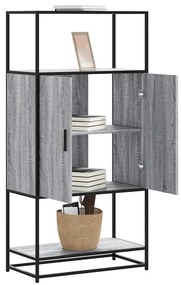 vidaXL Armário alto 68x35x139 cm madeira e metal cinza sonoma