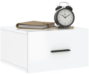 Mesas de cabeceira parede 2 pcs 35x35x20 cm branco brilhante