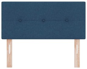 Cabeceira vidaXL com botão estofada azul 100 cm tecido