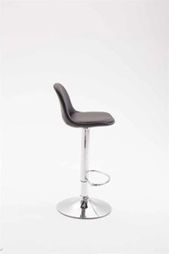 Banco de bar Kiel em couro sintético 39 x 82-104 x 43 cm Preto