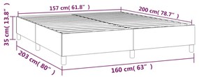 Estrutura de cama com molas 160x200 cm tecido cinza-escuro