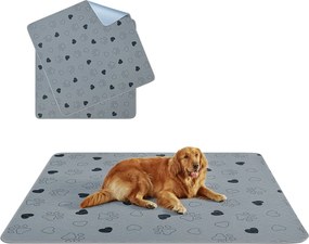 Tapete para cachorros, laváveis, 183 x 183 cm, conjunto de 2, tamanho XXL Cinzento
