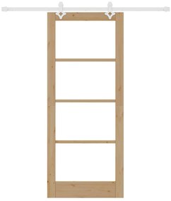 Conjunto de Porta Deslizante vidaXL com Hardware 83x202 cm Madeira Sól