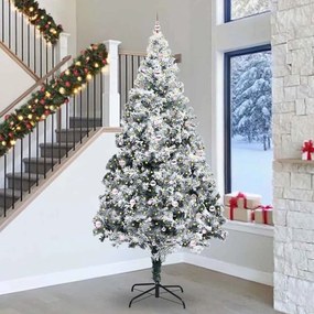 vidaXL Árvore de Natal com 300 LEDs com suporte Verde 300 cm PVC