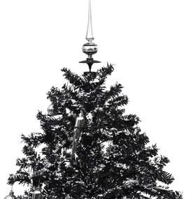 Árvore Natal c/ neve base formato guarda-chuva 140 cm PVC preto