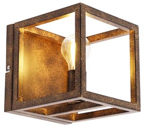Candeeiro de parede industrial castanho ferrugem - Cage Industrial