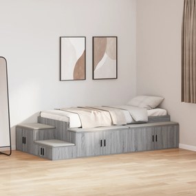 Cama de Armazenamento Cinzenta Sonoma 75x190 cm
