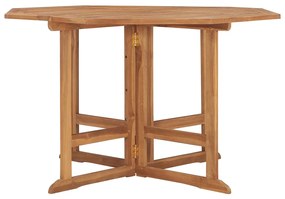 Mesa de jantar para jardim dobrável 110x110x75 cm teca maciça