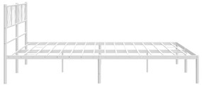 Estrutura de cama com cabeceira 193x203 cm metal branco