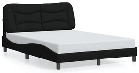 Estrutura de cama com LED sem colchão 120x200 cm tecido preto