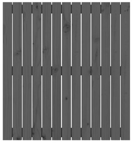 Cabeceira de parede 82,5x3x90 cm madeira de pinho maciça cinza