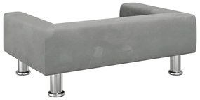 Sofá infantil 70x45x26,5 cm veludo cinzento-claro