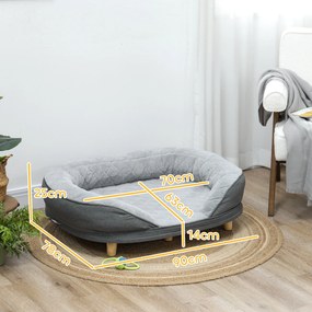 PawHut Sofá para Cães Médios e Grandes Sofá para Animais de Estimação