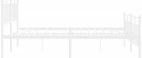 Estrutura de cama com cabeceira e pés 160x200 cm metal branco