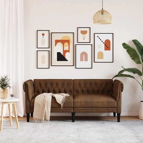 vidaXL Sofá Chesterfield Losangos Castanho 182.5 x 74.5 x 74.5 cm