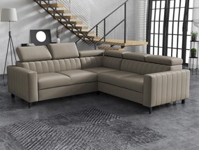 Sofá de canto Columbus 201, Cama com arrumação, 247x247x80cm, 165 kg, Pernas: Metal, Plástico