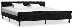 Estrutura de cama 200x200 cm veludo preto