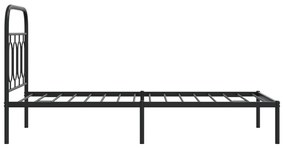 Estrutura de cama com cabeceira 90x200 cm metal preto