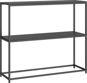 HOMCOM Mesa Consola em Aço 2 Prateleiras Design Moderno para Sala Entrada Corredor 100 x 30 x 87 cm Preto | Aosom Portugal