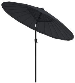 Guarda-sol de exterior c/ mastro alumínio 270 cm preto