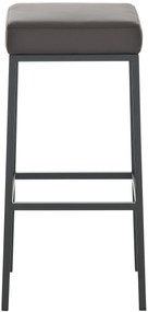 Banco de bar Montreal em couro sintético e com estrutura preta 37 x 83 x 37 cm Castanho