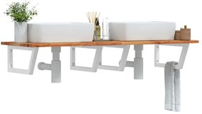 vidaXL Prateleira de parede p/ lavatório aço/madeira de acácia maciça