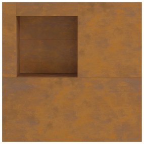Fogo com Armazenamento de Torres 100x100x30 cm Aço Envelhecido