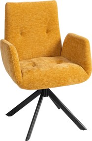 HOMCOM Poltrona Estofada, Poltrona de Destaque, Design Moderno, Giratória, até 120 kg, Amarelo | Aosom Portugal