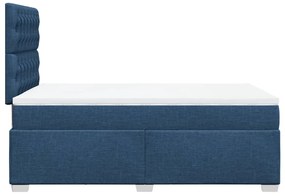 Cama boxspring com colchão 120x190 cm tecido azul