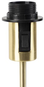 Candeeiro de mesa dourado/latão com abajur plissado creme 35 cm - Parte Clássico / Antigo